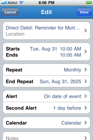 Direct Debit Reminder Detail Direct Debit Reminder Detail