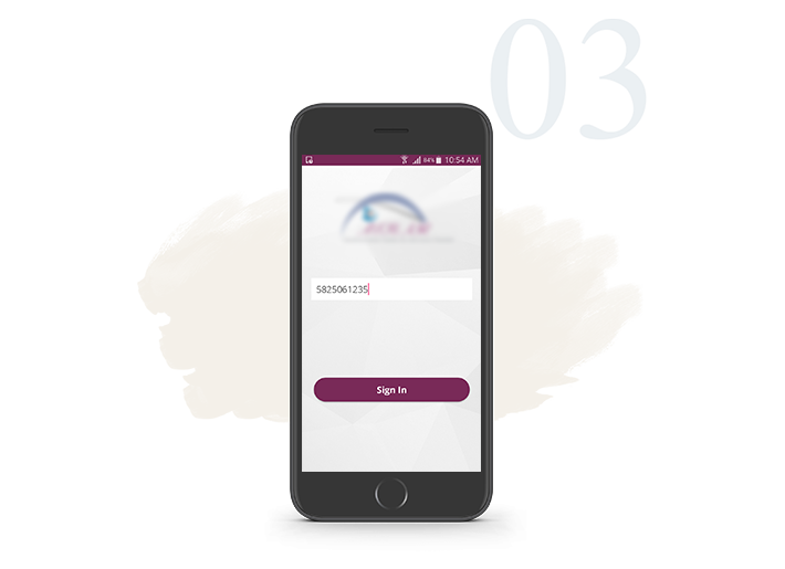 Mobile login screen Mobile login screen