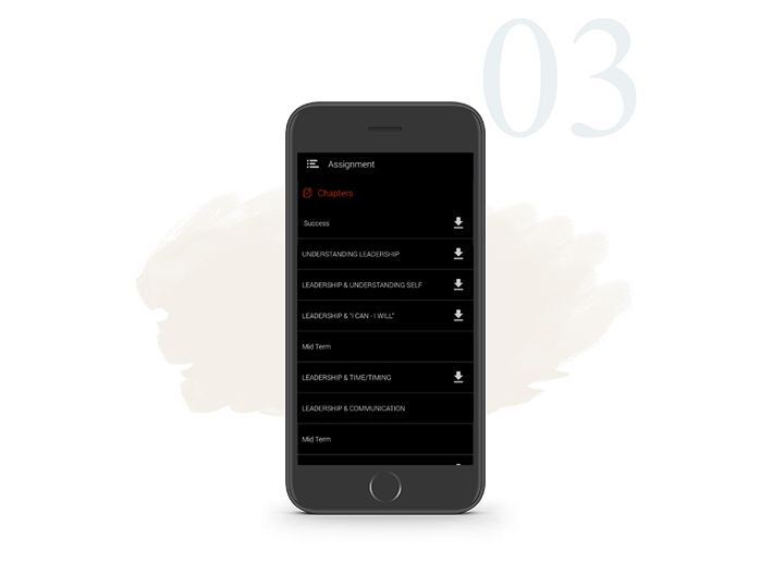 Assignment listing in application