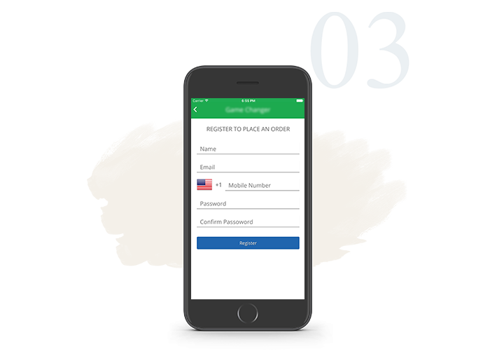 Application registration screen Application registration screen