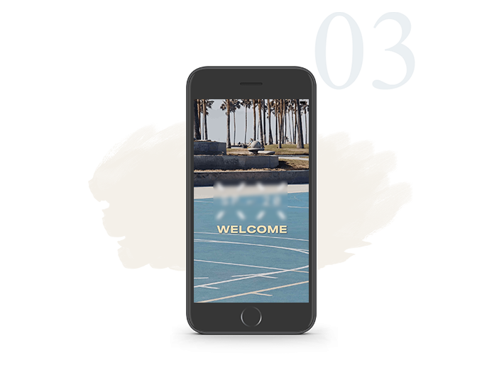 Application welcome screen Application welcome screen